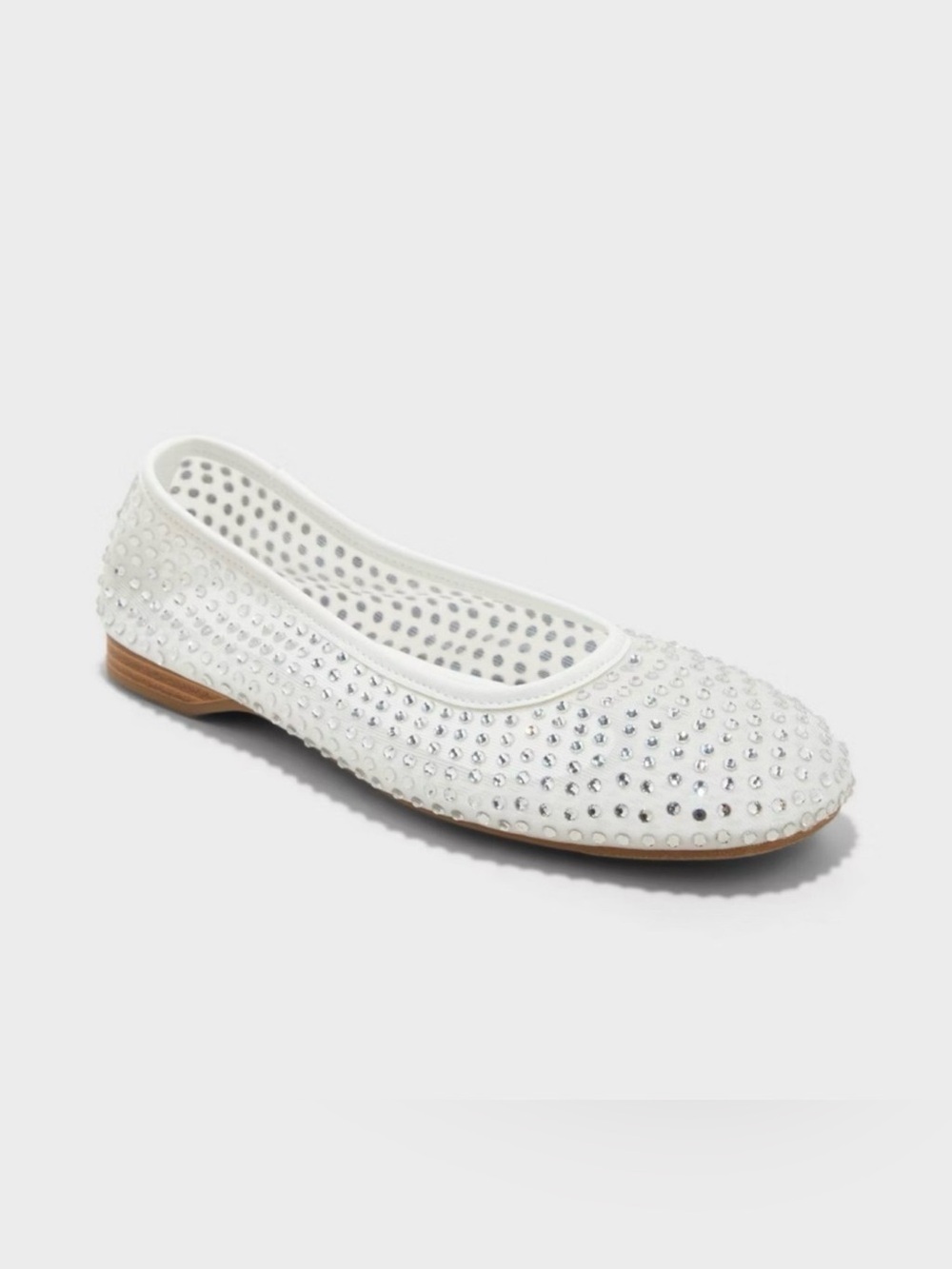 a new day White Rhinestone Flats